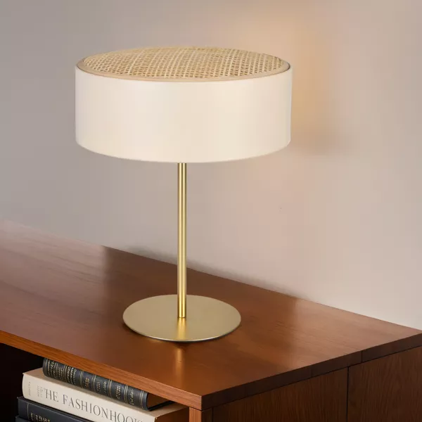 Lampe à poser en Métal et Bambou (H33.5 cm) Ambre Beige