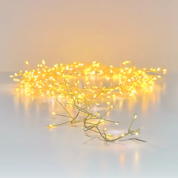 Lichterkette 6 m 480 Micro LED goldfarbenes Kabel Luxe zweifarbig Warmwei und Kaltwei
