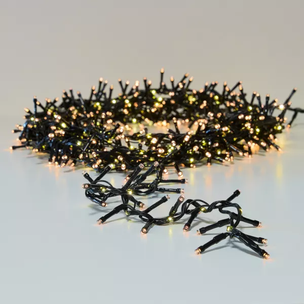 Ghirlanda luminosa 15 m 1060 LED cavo nero effetto cascata Bianco caldo