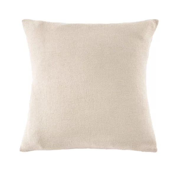 Taie d'oreiller carrée coton nid d'abeille (60 x 60 cm) Eva Beige