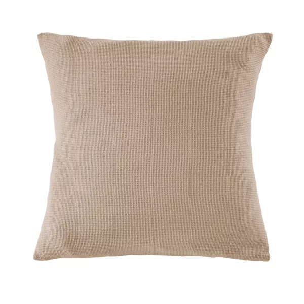 Taie d'oreiller Carrée coton nid d'abeille (80 x 80 cm) Eva Ficelle