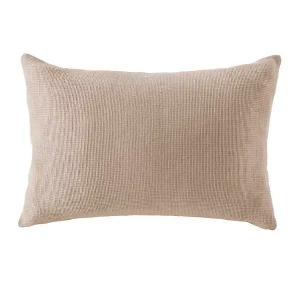 Taie d'oreiller rectangulaire coton nid d'abeille (50 x 80 cm) Eva Ficelle