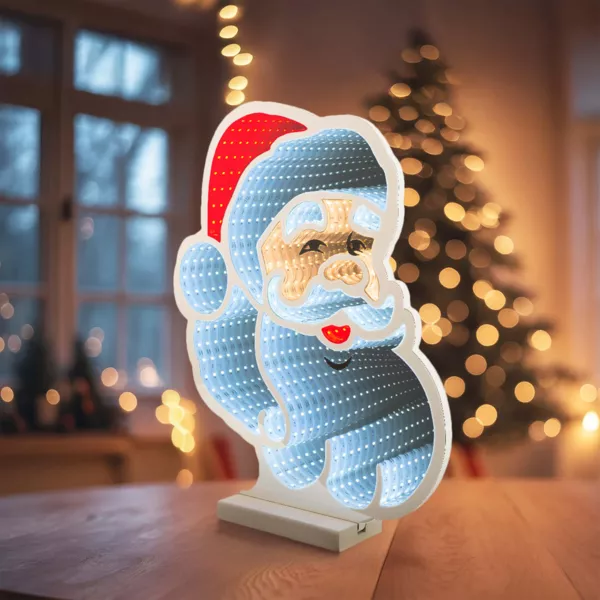 Père Noël lumineux 192 LED (H30 cm) Infinity Blanc froid/multicolore