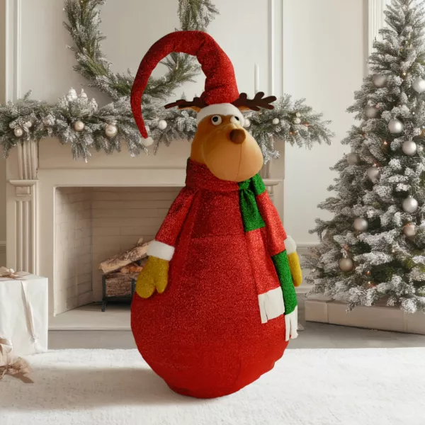 Reno luminoso a pilas (Alto 140 cm) Plegable Rojo 