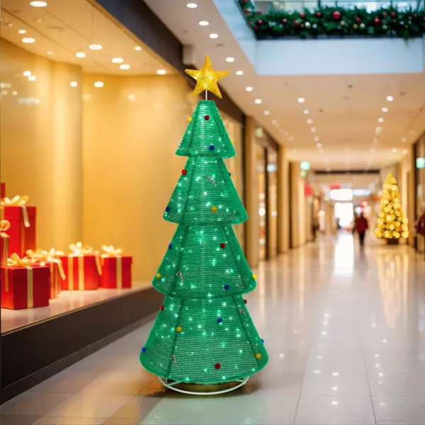 Árbol de Navidad luminoso 200 LED (H188 cm) Gran estrella Blanco frío