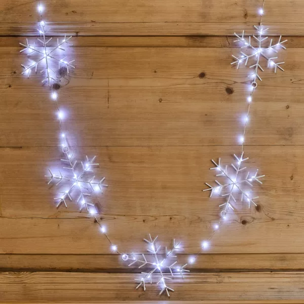 Ghirlanda luminosa 2,25 m 160 micro LED Cristalli di neve Bianco freddo