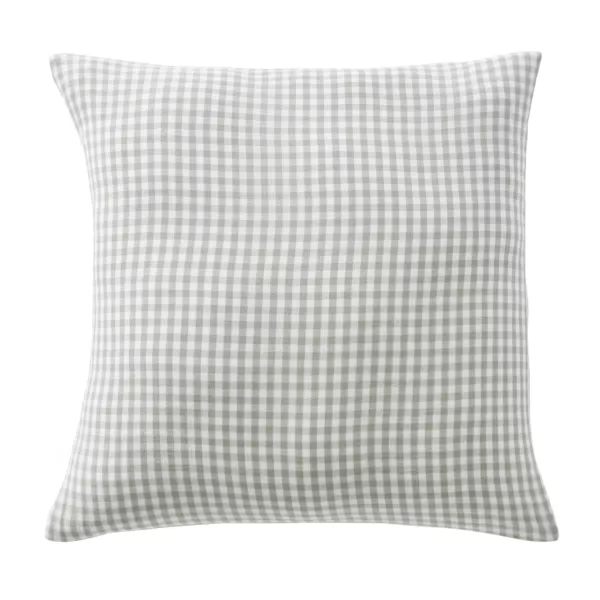 Funda de almohada cuadrada de algodón gauze (80 x 80 cm) Gaïa Vichy Verde eucalipto