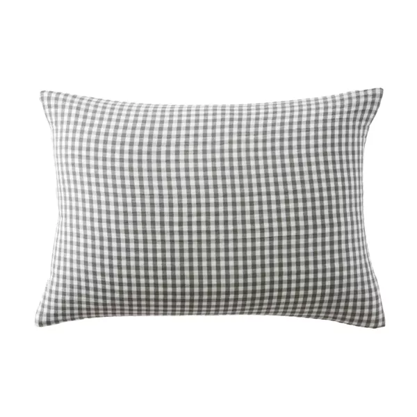 Taie d'oreiller rectangulaire gaze de coton (50 x 80 cm) Gaïa Vichy Vert romarin