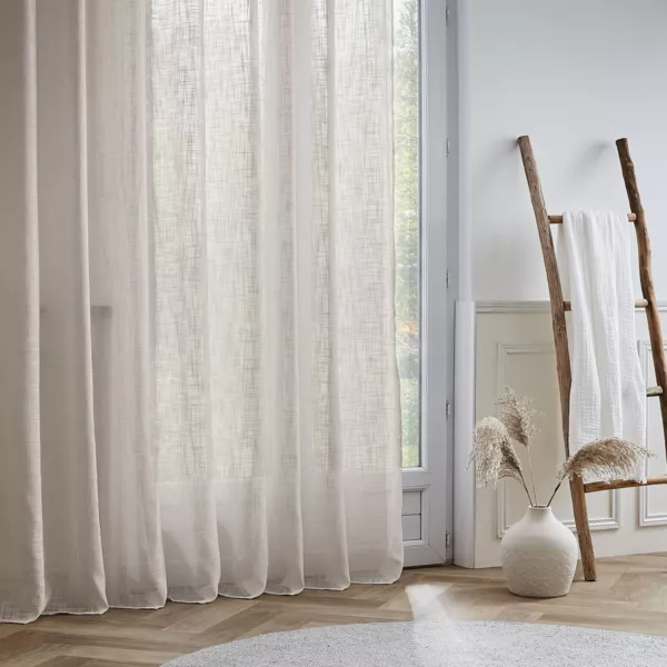 Voilage grande largeur effet lin (400 x 240 cm) Robin Beige