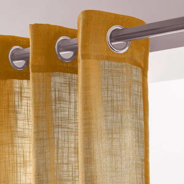 Voilage effet lin (140 x 240 cm) Robin Jaune Ocre