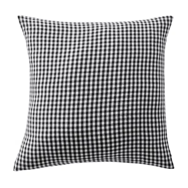 Taie d'oreiller carrée gaze de coton (60 x 60 cm) Vickie Noire