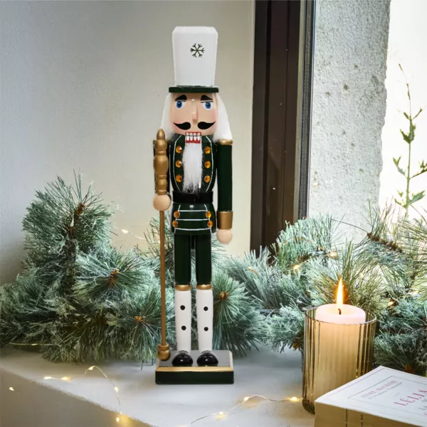 Soldato Schiaccianoci in legno (H38 cm) Achille Verde abete