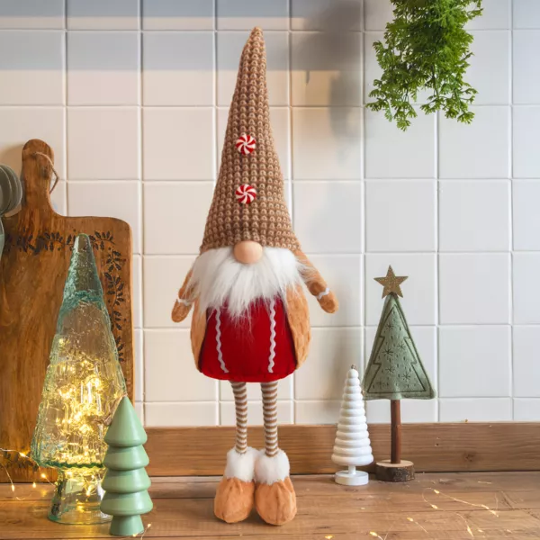 Duende bromista de Navidad de pie (H64 cm) Mister Caram�lio Beige