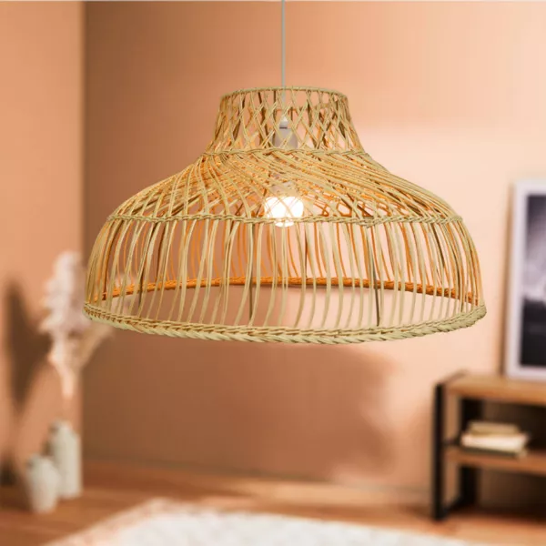 L�mpara colgante de bamb� calado (D60 cm) Riviera Natural