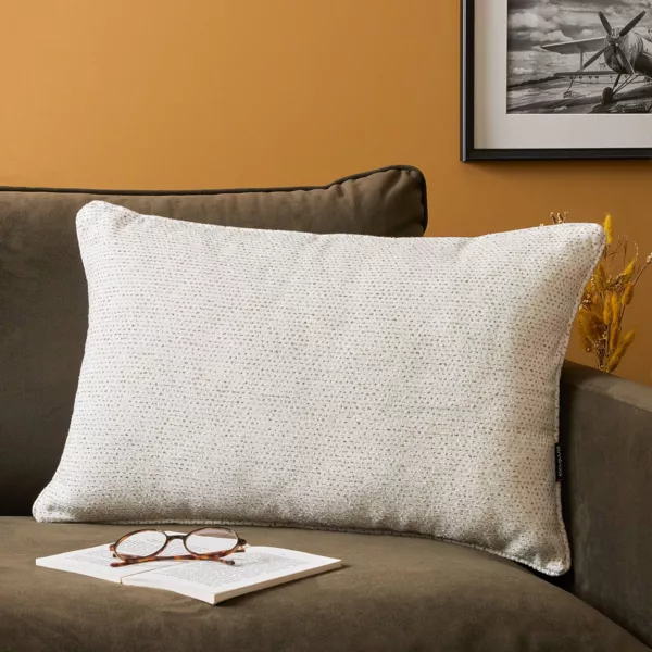Coussin rectangulaire tiss� (40 x 60 cm) Oscar Ivoire