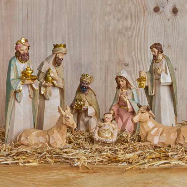 Lot de 8 santons (Hauteur 20 cm) de Gioia