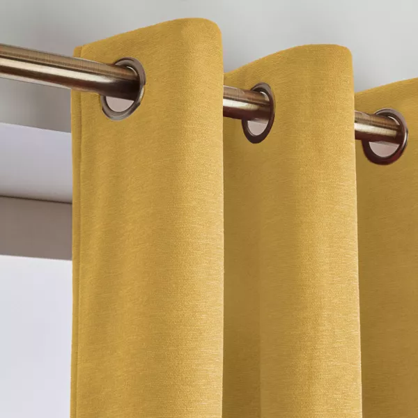 Rideau obscurcissant thermique (280 x 240 cm) Minuit Jaune ocre