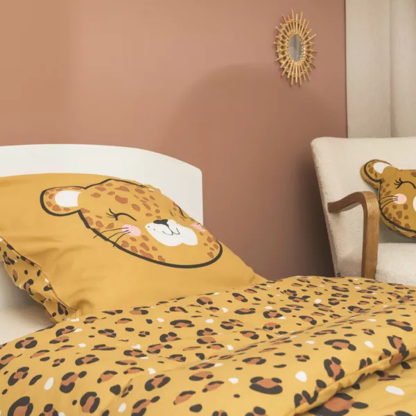 Funda n�rdica y una funda de almohada infantil de algod�n (140 x 200 cm) Lola Caramel