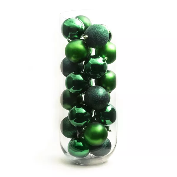 Lot de 30 boules de No�l (D80 mm) New Alpine Vert sapin