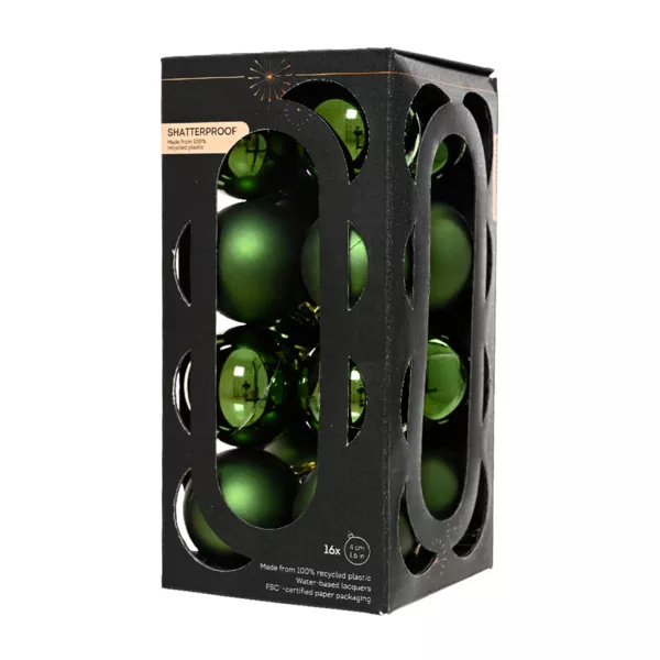 Set van 16 kerstballen (D40 mm) Aravis Dennengroen