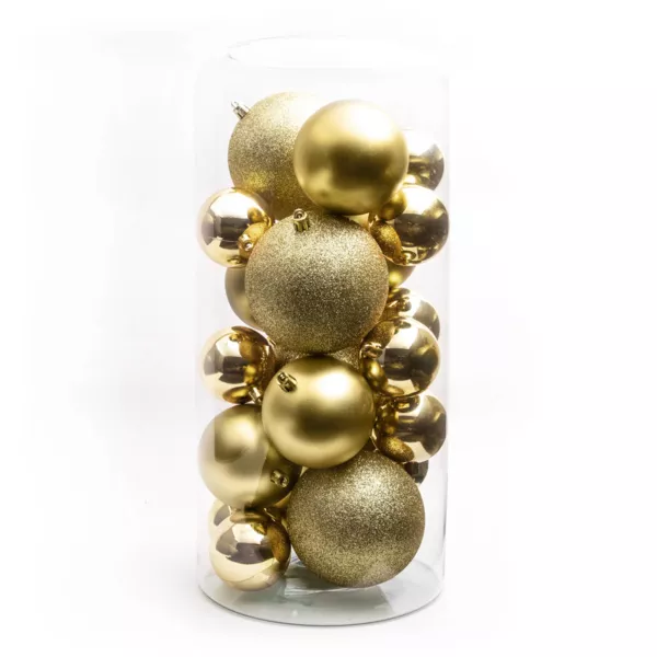 Lot de 20 boules de Noël  assorties New Alpine Or