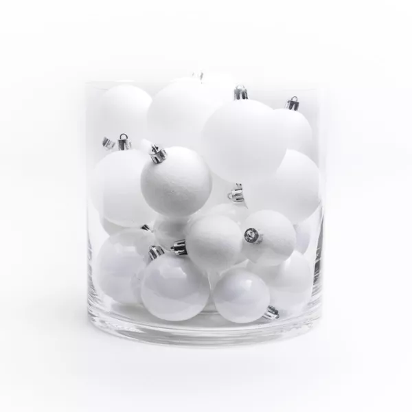 Lot de 30 boules de Noël assorties New Alpine Blanc