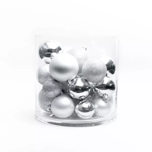 Lot de 30 boules de Noël assorties New Alpine Argent