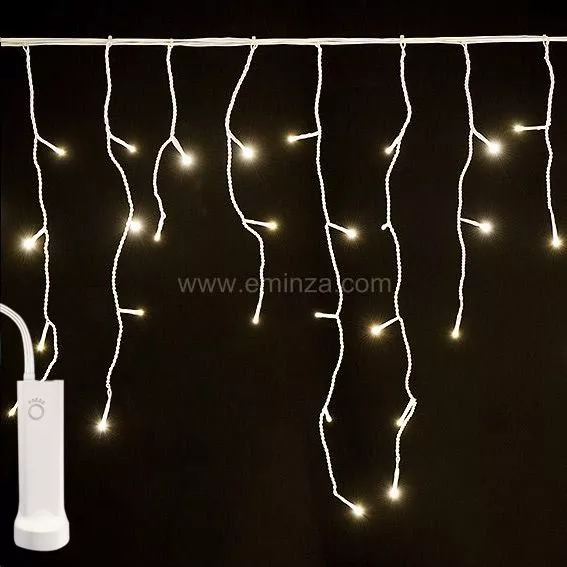Lichterkette batteriebetrieben 14 m 384 LED weißes Kabel Durawise Warmweiß
