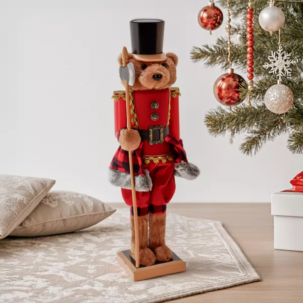 Ours casse-noisette (H60 cm) Misha le soldat Rouge et noir