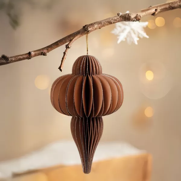 Kerstophanging van papier (H20 cm) Magnetische sluiting Koffiebruin