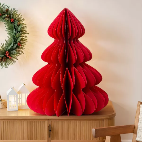 Sapin papier  poser (H90 cm) Fermeture Magntique Rouge