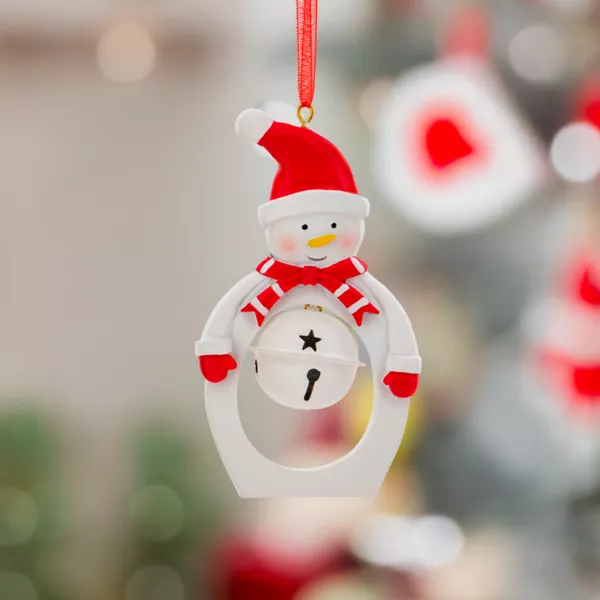 Weihnachtsanhnger aus Metall (H10 cm) Glocke und Schneemann
