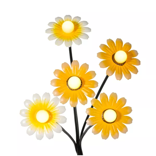 Zonne-energie verlichtingsdecoratie om in de grond te steken (H60 cm) Madeliefjes Geel en warm wit
