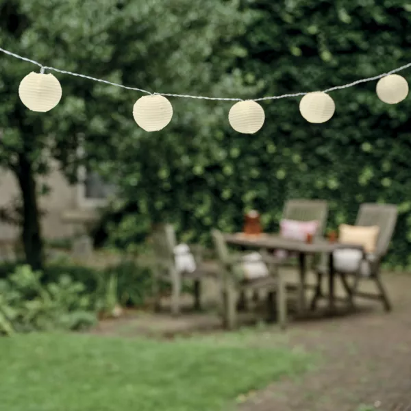 Luminaria da esterno a batteria con 10 LED (2,7 m) Lanterne cinesi Bianche
