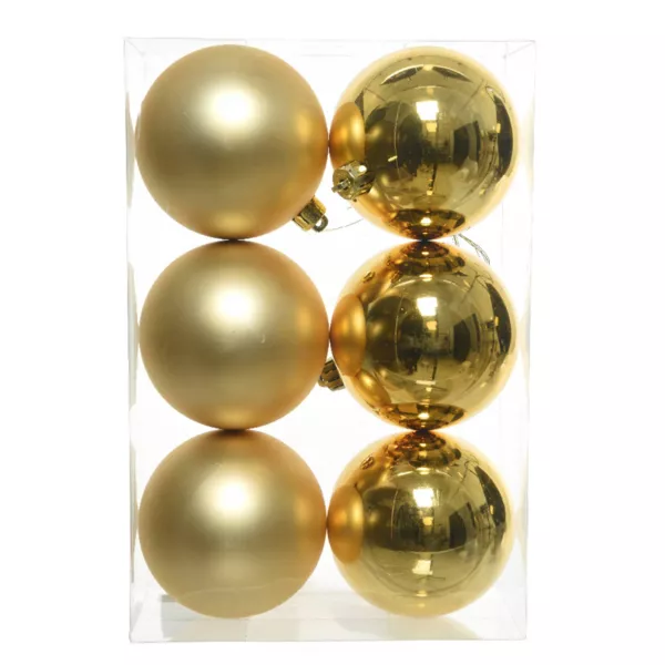 Lot de 6 boules de Nol (D80 mm) Aravis Or