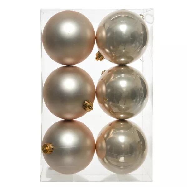 Lot de 6 boules de Nol (D80 mm) Aravis Perle