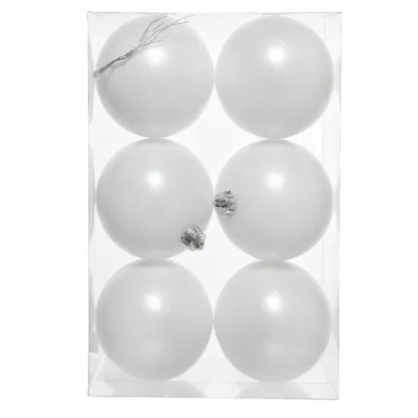 Lot de 6 boules de Nol (D80 mm) Aravis Blanc