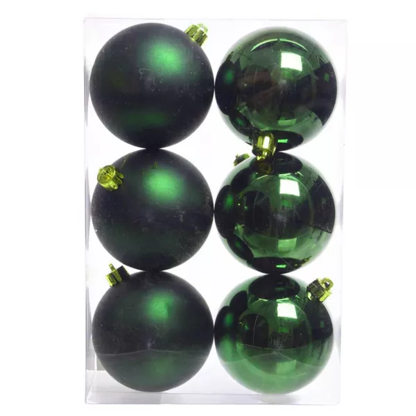 Lot de 6 boules de Nol (D80 mm) Aravis Vert sapin