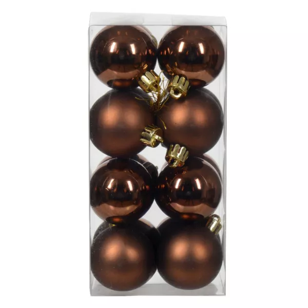 Lot de 16 boules de No�l (D40 mm) Aravis Brun caf�