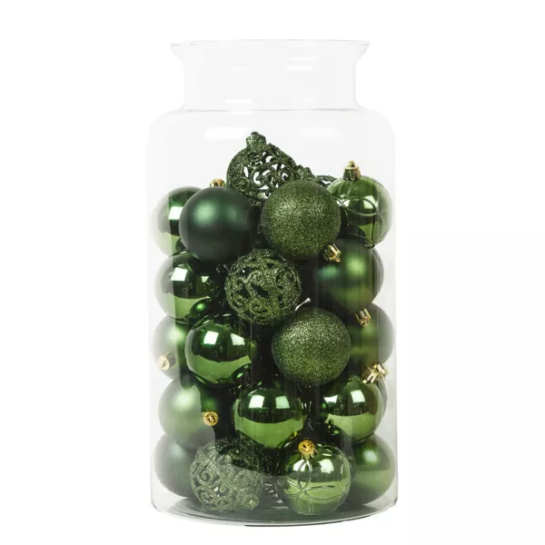 Lot de 35 boules de Nol (D60 mm) Aravis mix Vert sapin