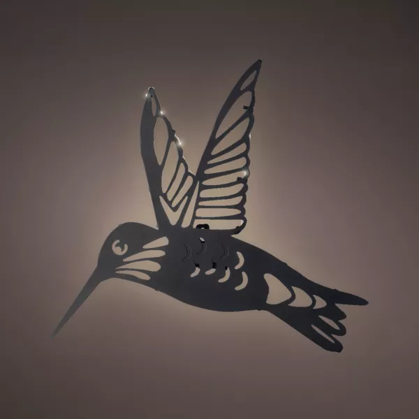 Solar-Wandleuchte aus Metall (L31,5 cm) Kolibri Schwarz