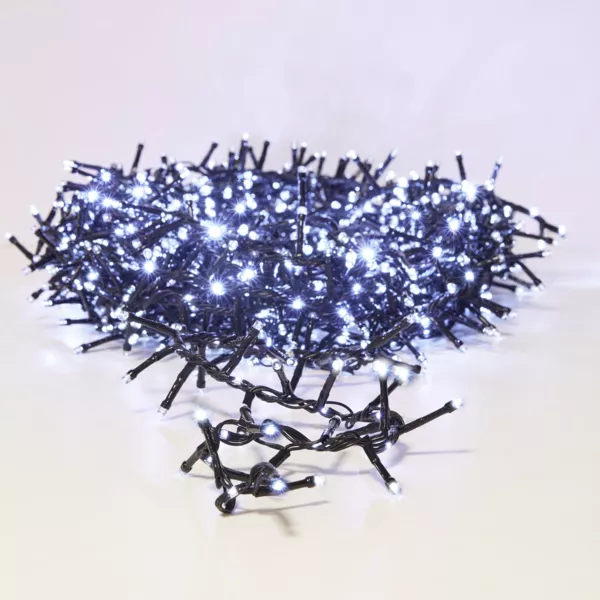Guirnalda luminosa 15 m 1060 LED cable negro efecto cascada Blanco frÃ­o