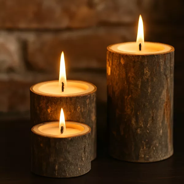 Windlichter Rundstamm Holz