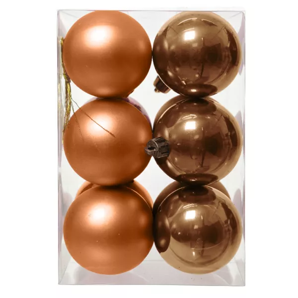 Set van 12 kerstballen (D60 mm) Aravis Cognac