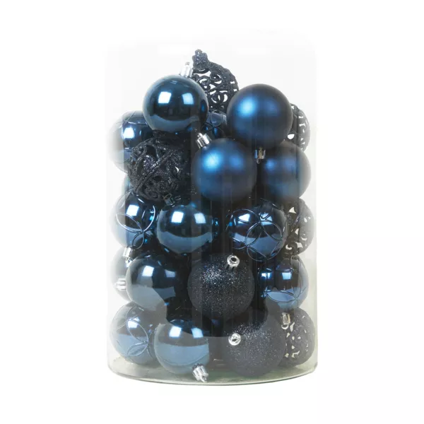 Set van 35 kerstballen (D60 mm) Aravis mix Nachtblauw