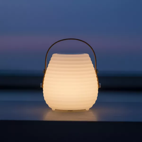 L�mpara de jard�n m�vil sin cables con pilas 6 LED (H17 cm) Mokulua Blanco