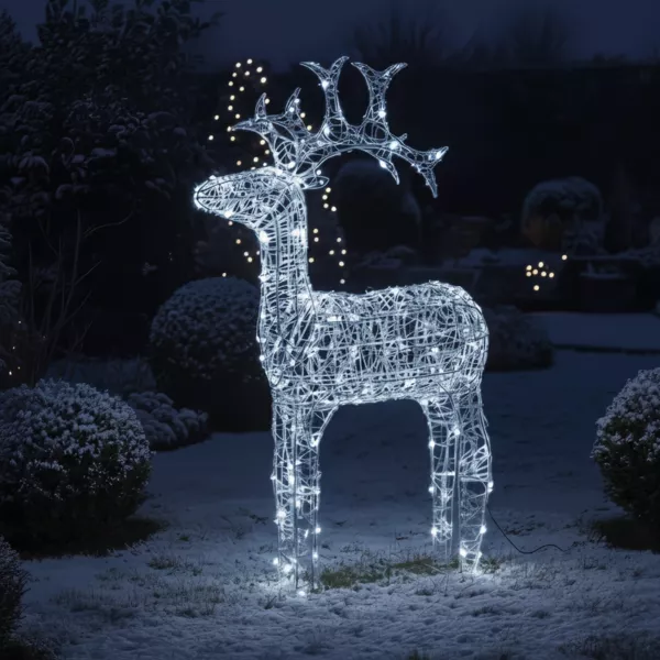 Verlicht rendier 120 LED (H110 cm) Skoll Koud wit