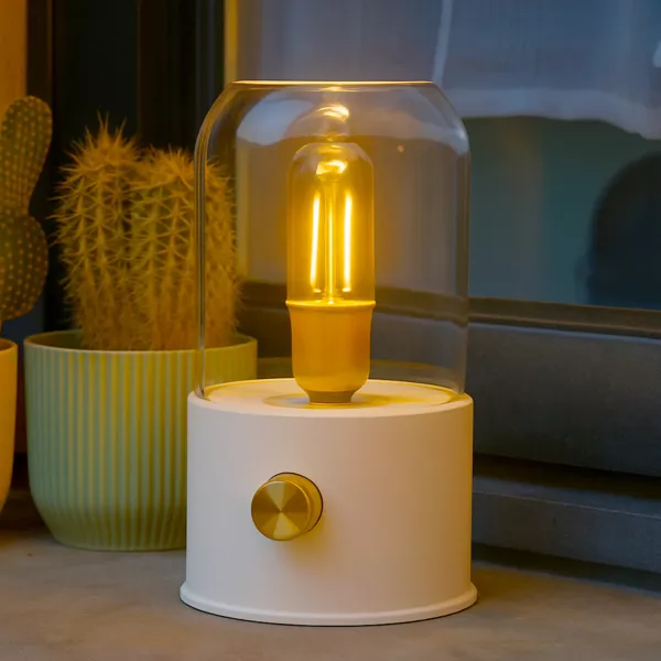 Draadloze USB oplaadbare stormlamp (H20 cm) Wit