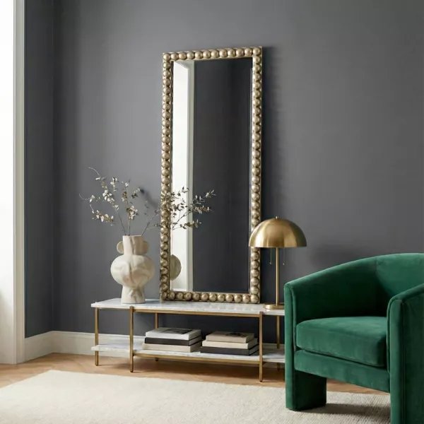 Grand miroir mural cadre m�tal (150 cm) Milton Or