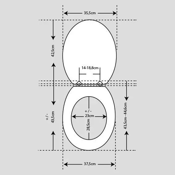 Dimensions hotsell abattant wc